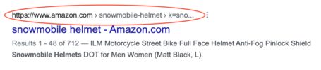 Amazon Structured Data Breadcrumb Trail SERPs